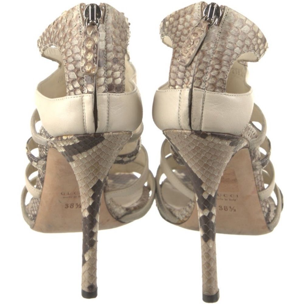 Gucci Cream Python Strappy Sandals - image 5